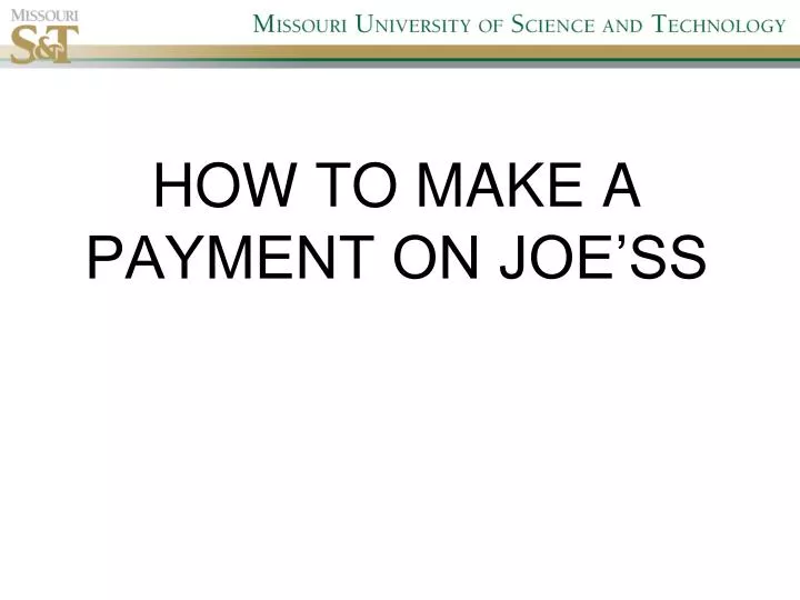 how to make a payment on joe ss