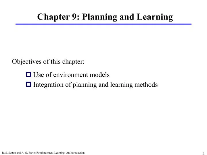 chapter 9 planning and learning