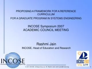 Rashmi Jain INCOSE, Head of Education and Research