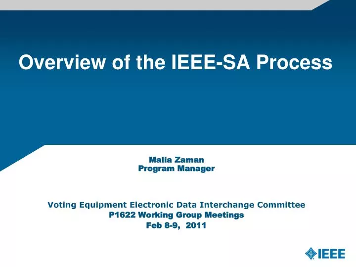 overview of the ieee sa process