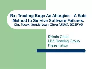 Shimin Chen LBA Reading Group Presentation