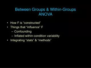 Between Groups &amp; Within-Groups ANOVA