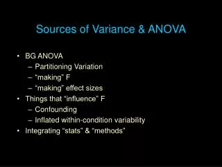 Sources of Variance &amp; ANOVA