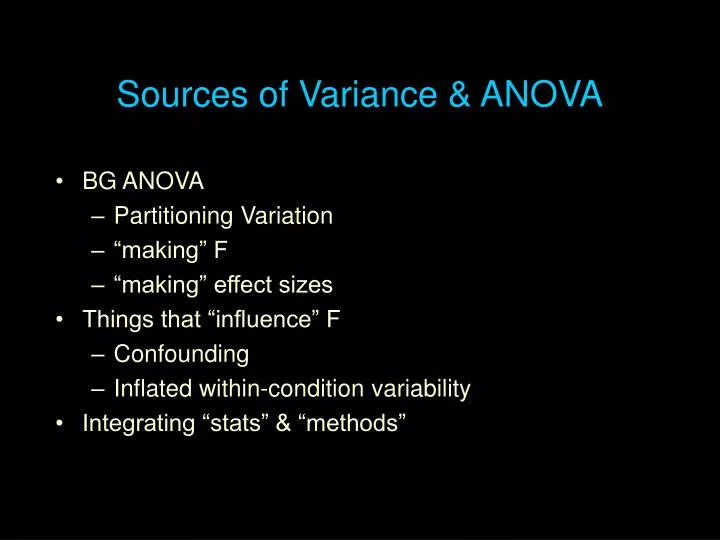 sources of variance anova