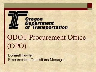 ODOT Procurement Office (OPO)