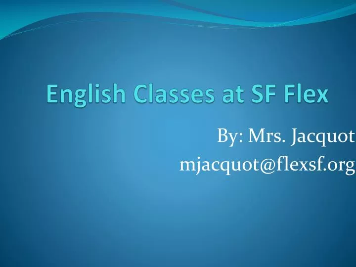 english classes at sf flex