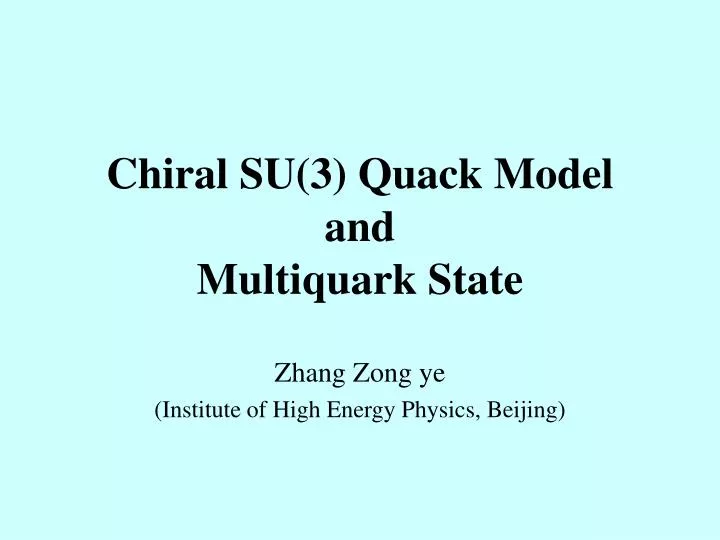 chiral su 3 quack model and multiquark state