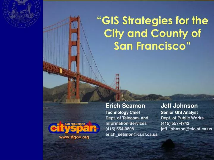 gis strategies for the city and county of san francisco