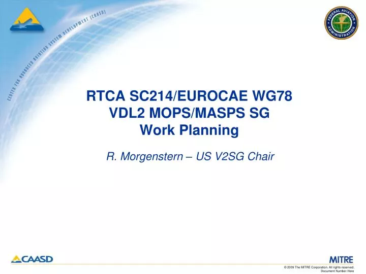 rtca sc214 eurocae wg78 vdl2 mops masps sg work planning
