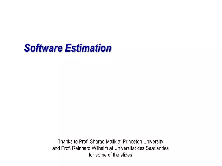 software estimation