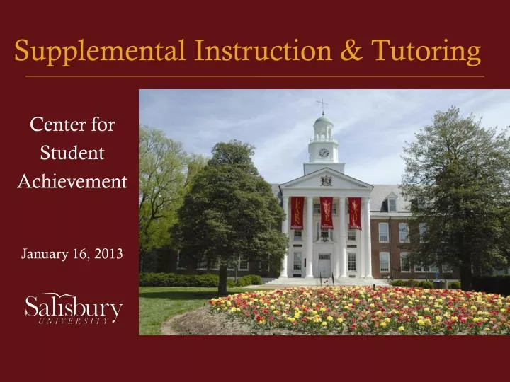 supplemental instruction tutoring