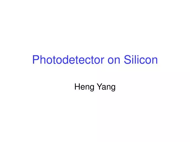 photodetector on silicon