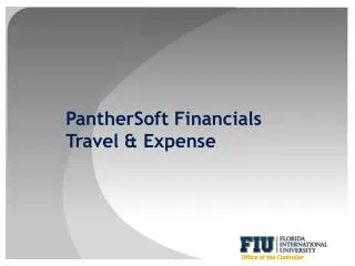 PantherSoft Financials Travel &amp; Expense