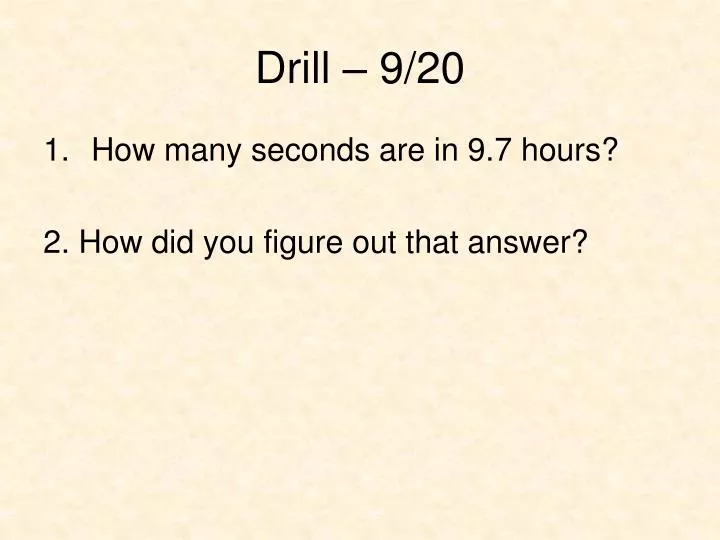 drill 9 20