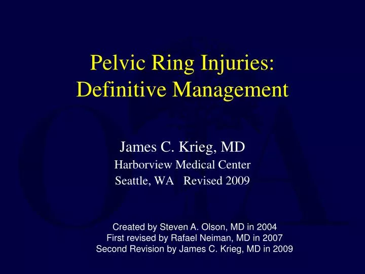 pelvic ring injuries definitive management