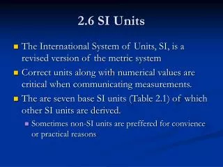 2.6 SI Units