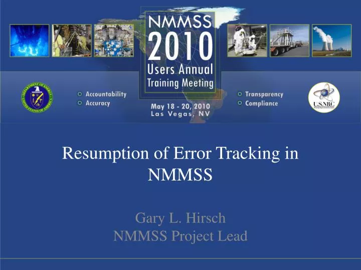 resumption of error tracking in nmmss