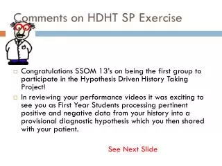 comments on hdht sp exercise