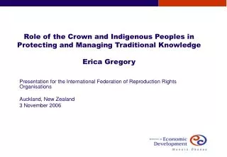 Presentation for the International Federation of Reproduction Rights Organisations
