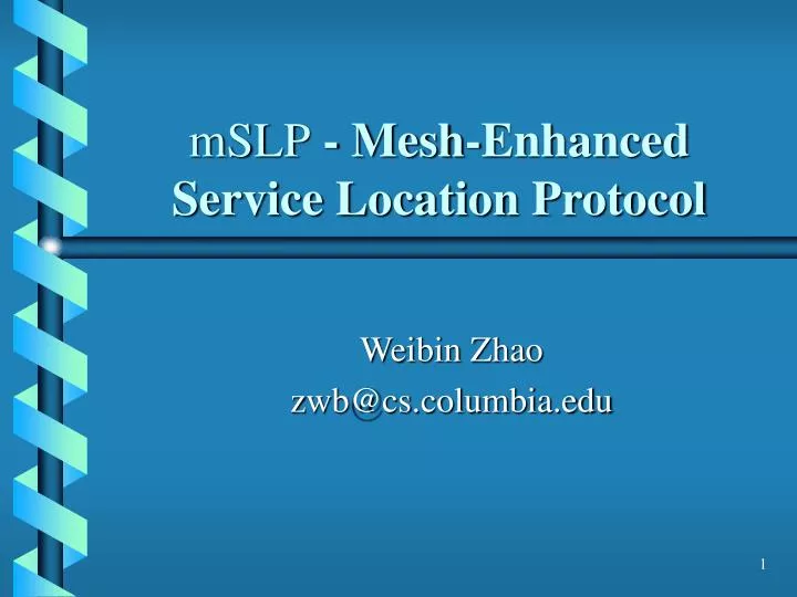 mslp mesh enhanced service location protocol