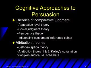 Cognitive Approaches to Persuasion