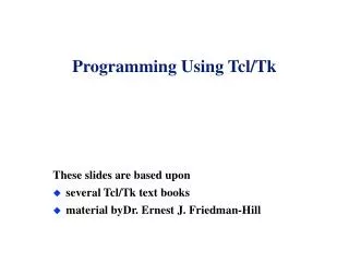 Programming Using Tcl/Tk