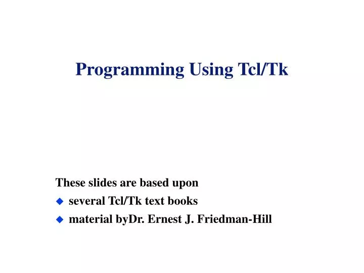 programming using tcl tk