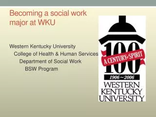 Becoming a social work major at WKU