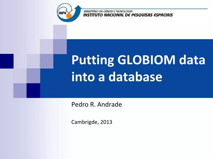 putting globiom data into a database