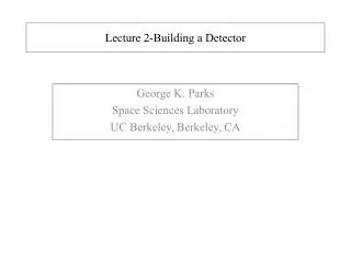 Lecture 2-Building a Detector