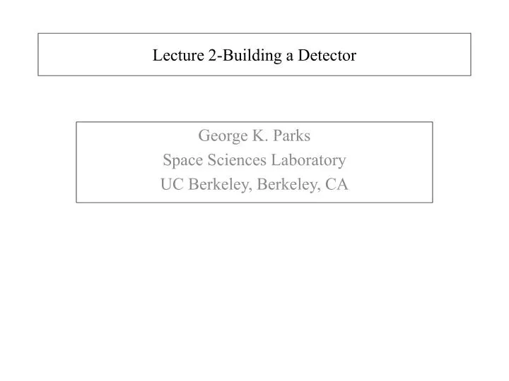 lecture 2 building a detector
