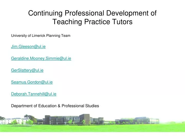 continuing professional development of teaching practice tutors