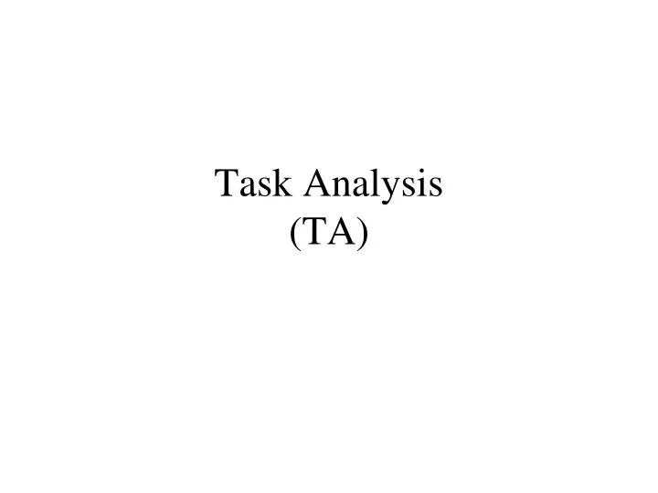 task analysis ta