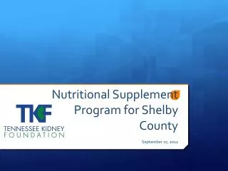 Nutritional Supplement Program for Shelby County