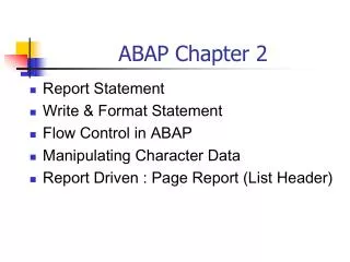 ABAP Chapter 2