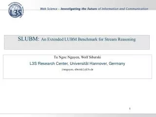 SLUBM: An Extended LUBM Benchmark for Stream Reasoning