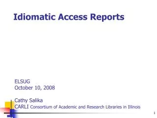 Idiomatic Access Reports