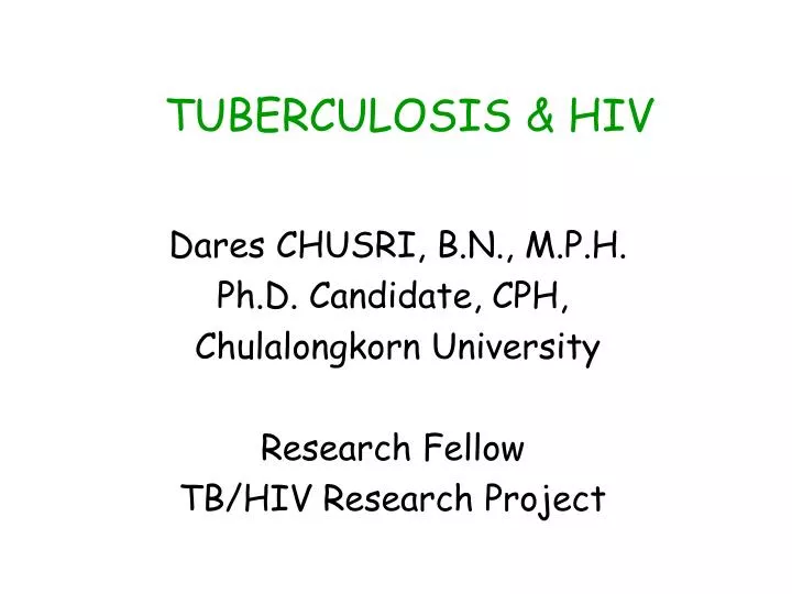 tuberculosis hiv