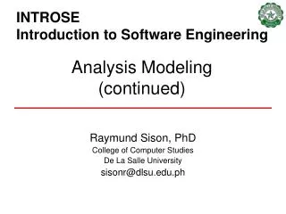 INTROSE Introduction to Software Engineering