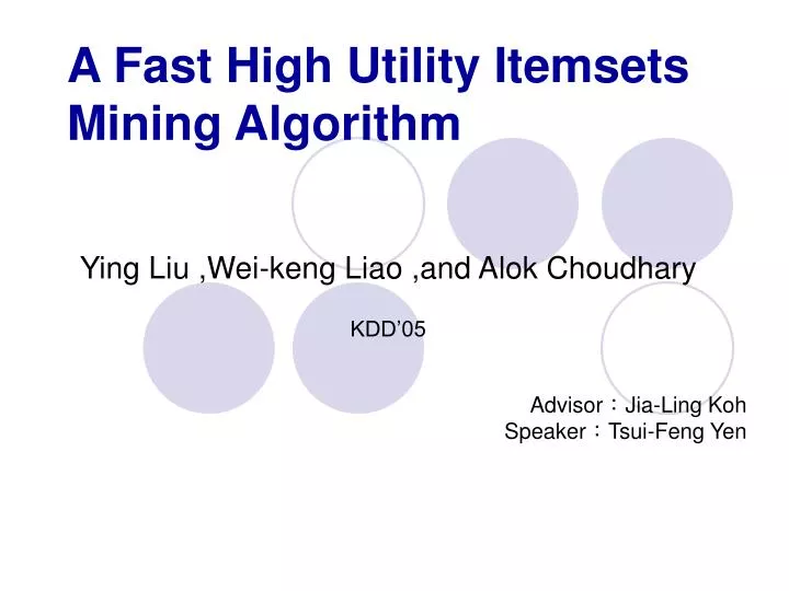 a fast high utility itemsets mining algorithm