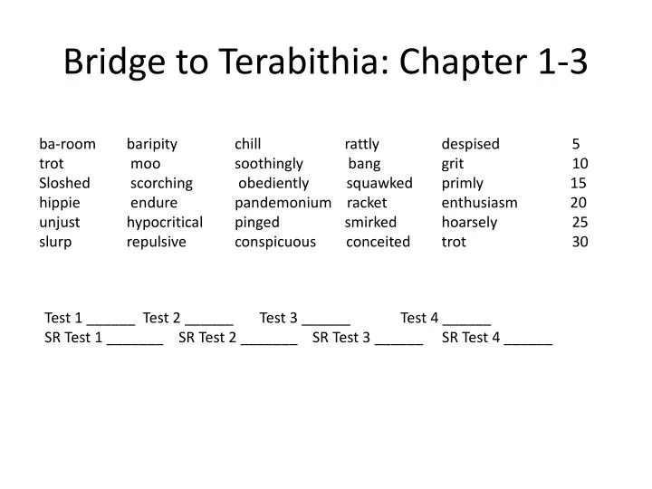 bridge to terabithia chapter 1 3