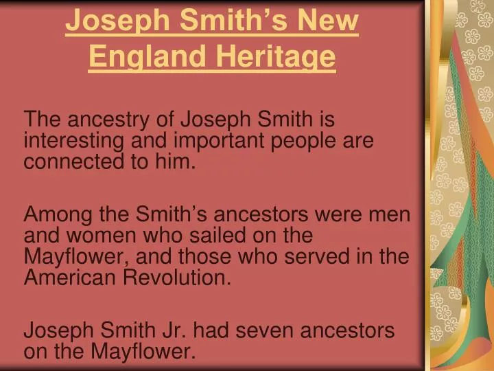 joseph smith s new england heritage