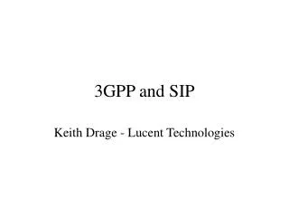 3GPP and SIP