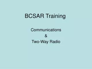 BCSAR Training