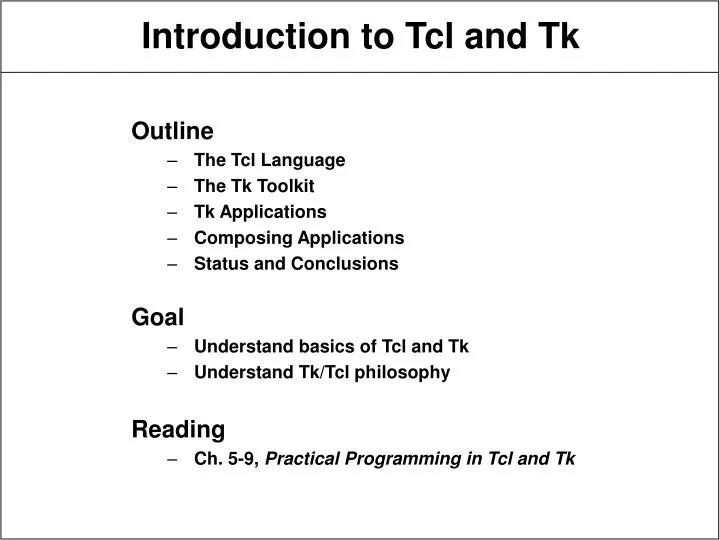 introduction to tcl and tk
