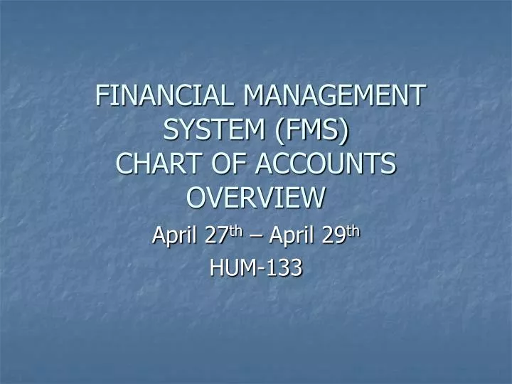 financial management system fms chart of accounts overview