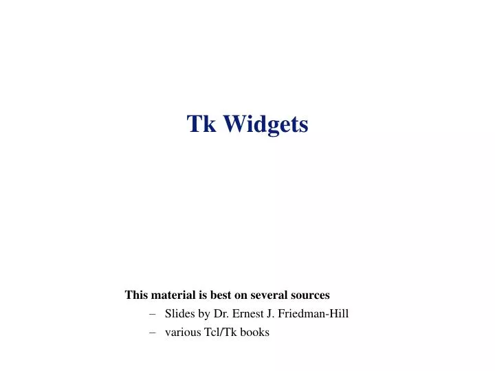 tk widgets