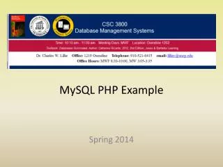 MySQL PHP Example