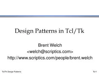 Design Patterns in Tcl/Tk