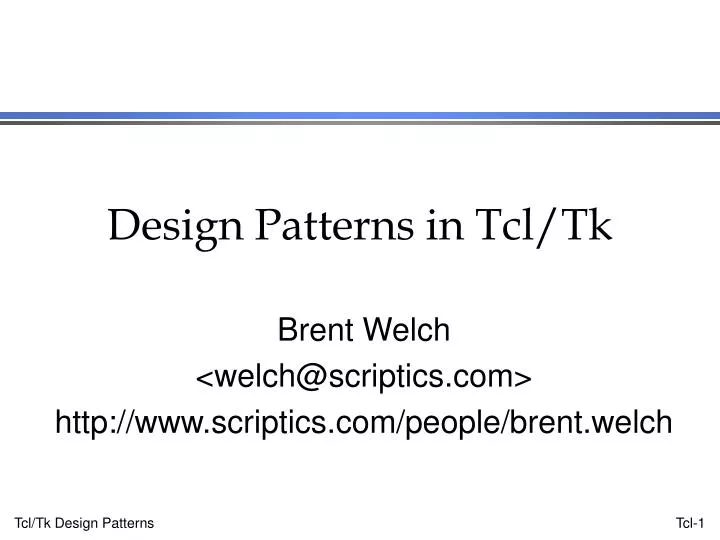 design patterns in tcl tk